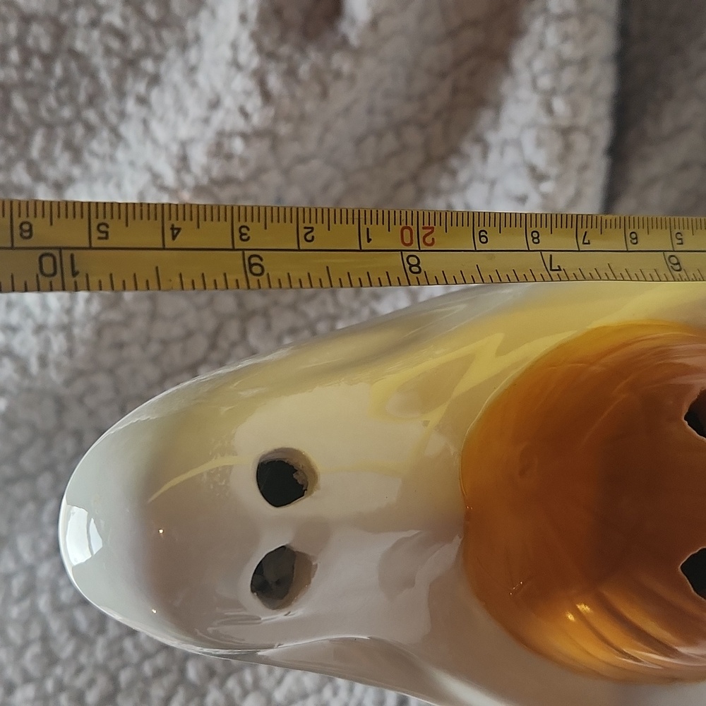 Halloweem Ceramic Spooky Ghost with Smiling Pumpkin Decor Light - Picture 4 of 11